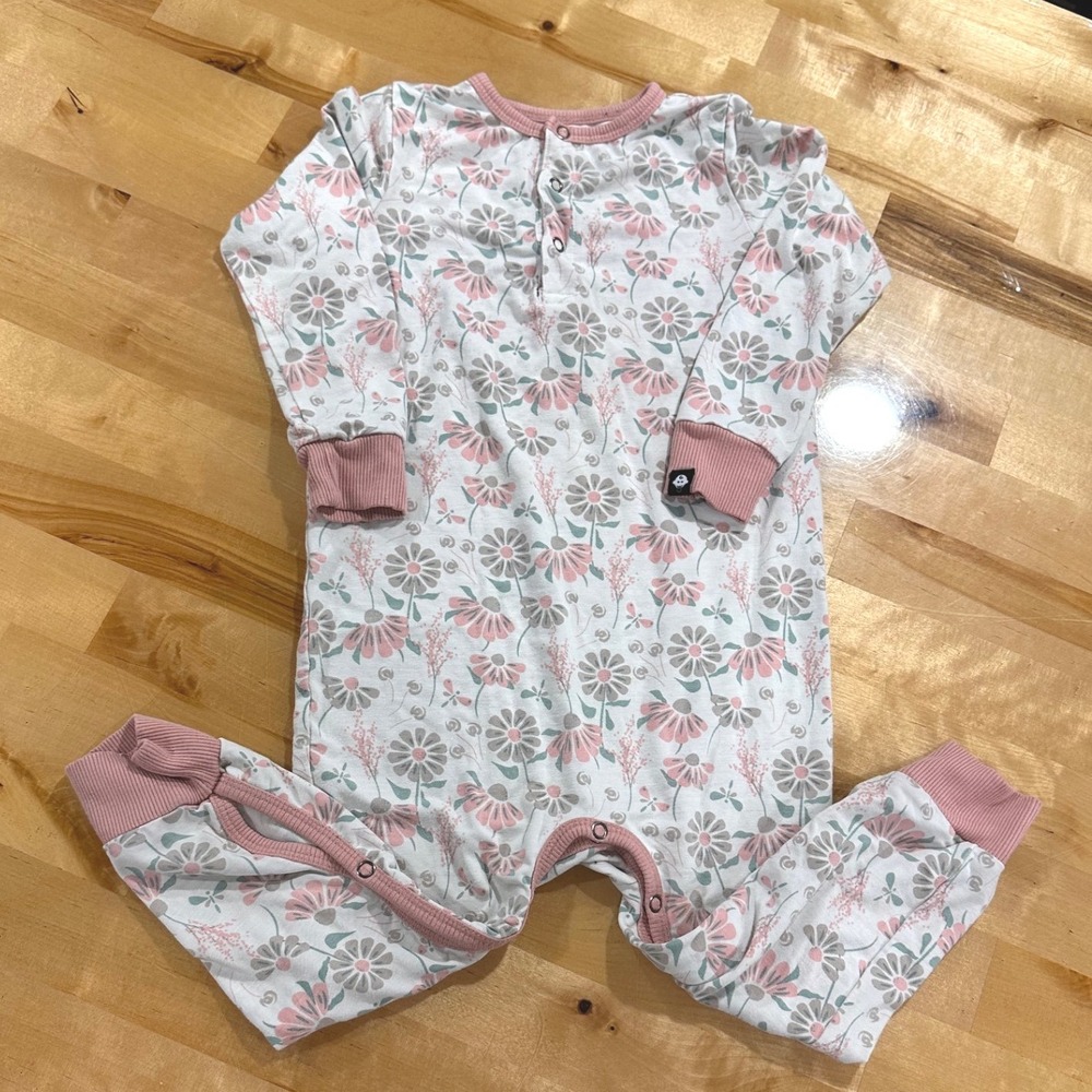 Sweet Bamboo Floral Romper Kids‎ 18-24 Months Pink Bamboo Viscose Pajama